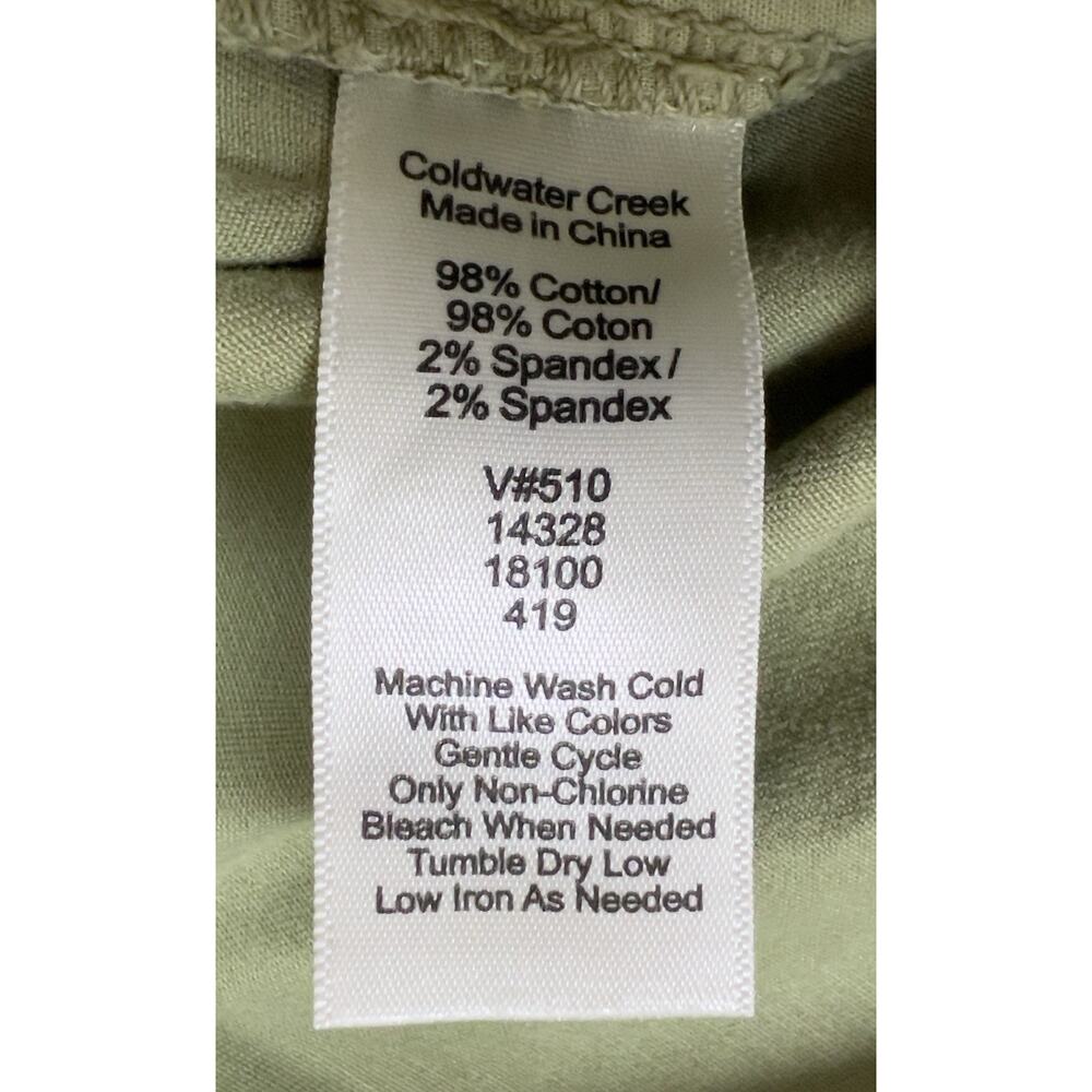 Coldwater Creek Womens Green Capri Pants Size 14P Expandable Waist - Picture 5 of 7